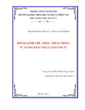 Mối quan hệ thế -Pháp - thuật trong tư tưởng pháp trị của hàn phi tử