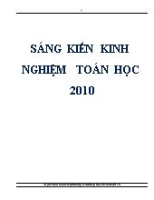Một số bài toán viết phương trình tiếp tuyến của hàm số
