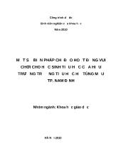 Một số biện pháp chỉ đạo hoạt động vui chơi cho học sinh tiểu học của hiệu trưởng tiểu học Hồ Tùng Mậu Thành phố Nam Định