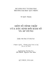 Một số tính chất của dãy sinh bởi hàm số và áp dụng