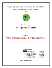 Năm thông số du lịch sinh thái