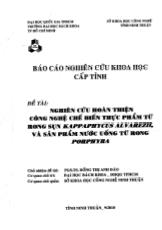 Nghiên cứu hoàn thiện công nghệ chế biến thực phẩm từ rong sụn Kappaphycus Alvarrezii, và sản phẩm nước uống từ rong Porphyra