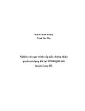 Nghiên cứu quy trình cấp giấy chứng nhận quyền sử dụng đất tại văn phòng đăng kí quyền sử dụng đất huyện Long Hồ