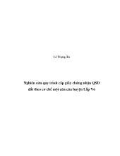Nghiên cứu quy trình cấp giấy chứng nhận quyền sử dụng đất theo cơ chế một cửa của huyện Lấp Vò