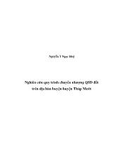 Nghiên cứu quy trình chuyển nhượng quyền sử dụng đất trên địa bàn huyện huyện Tháp Mười