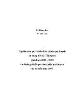 Nghiên cứu quy trình điều chỉnh quy hoạch sửdụng đất xã Tân Quới giai đoạn 2008 - 2010 và đánh giá kết quả thực hiện quy hoạch của xã đến năm 2007