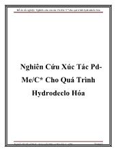 Nghiên cứu xúc tác Pd-Me /C*cho quá trình hydrodeclo hóa