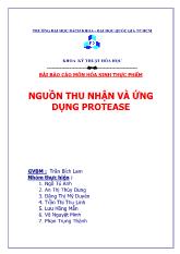 Nguồn thu nhận và ứng dụng Protease