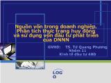 Nguồn vốn trong doanh nghiệp. Phân tích thực trạng huy động và sử dụng vốn đầu tư phát triển của Doanh nghiệp nhà nước