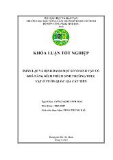 Phân lập và định danh một số vi sinh vật có khả năng kích thích sinh trưởng thực vật ở vườn quốc gia Cát Tiên