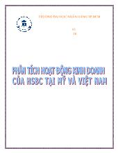 Phân tích hoạt động kinh doanh của HSBC tại Mỹ và Việt Nam