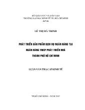 Phát triển sản phẩm dịch vụ ngân hàng tại ngân hàng thương mại cổ phần phát triển nhà thành phố Hồ Chí Minh
