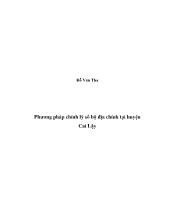 Phương pháp chỉnh lý sổbộ ñịa chính tại huyện Cai Lậy