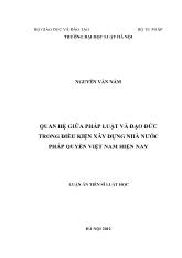 Quan hệ giữa pháp luật và đạo đức trong điều kiện xây dựng nhà nước pháp quyền Việt Nam hiện nay