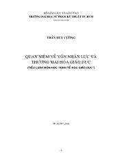 Quan niệm về vốn nhân lực và thương mại hóa giáo dục