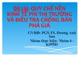 Quy chế nền kinh tế phi thị trường và điều tra chống bán phá giá