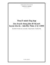 Quy hoạch chung khu đô thị mới huyện tiên du – tỉnh Bắc Ninh, tỷ lệ 1/2000