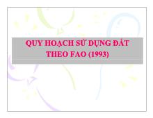 Quy hoạch sử dụng đất theo fao (1993)