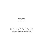 Quy trình đo đạc cấp phục vụ công tác cấp giấy chứng nhận quyền sử dụng đất tại huyện Mang Thít