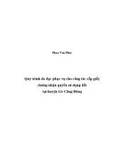 Quy trình đo đạc phục vụ cho công tác cấp giấy chứng nhận quyền sử dụng đất tại huyện Gò Công Đông