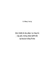Quy trình đo đạc phục vụcông tác cấp giấy chứng nhận quyền sử dụng đất tại huyện Giồng Trôm