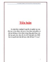So sánh địa vị pháp lý (quyền và nghĩa vụ) của chủ nợ có bảo đảm, chủ nợ có bảo đảm một phần và chủ nợ không có bảo đảm trong từng giai đoạn của thủ tục phá sản. Qua đó cho biết luật phá sản 2004 bảo vệ quyền lợi chủ thể nào triệt để hơn? Vì sao?