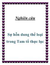 Sự hỗn dung thể loại trong Tam tổ thực lục