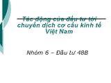 Tác động của đầu tư tới chuyển dịch cơ cấu kinh tế Việt Nam