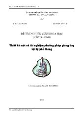 Thiết kế một số thí nghiệm phương pháp giảng dạy vật lý phổ thông