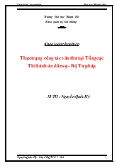 Thực trạng công tác văn thư tại Tổng cục Thi hành án dân sự - Bộ Tư pháp