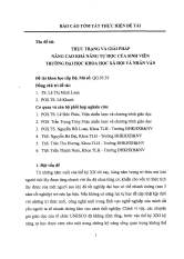 Thực trạng và giải pháp nâng cao khả năng tự học của sinh viên trường Đại học Khoa học xã hội và nhân văn
