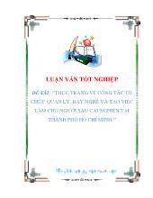 Thực trạng về công tác tổ chức quản lý, dạy nghề và tạo việc làm cho người sau cai nghiện tại thành phố Hồ Chí Minh