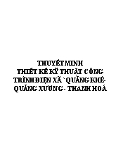 Thuyết minh thiết kế kỹ thuật công trình điện xã Quảng Khê- Quảng Xương - Thanh Hoá