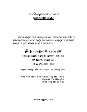 Tích hợp giáo dục bảo vệ môi trường trong dạy học nội dung sinh học cơ thể thực vật, sinh học 11 (Trung học phổ thông)