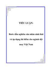 Tiểu luận Bước đầu nghiên cứu nhãn sinh thái và áp dụng thí điểm cho ngành dệt may Việt Nam