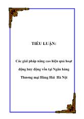 Tiểu luận Các giải pháp nâng cao hiệu quả hoạt động huy động vốn tại Ngân hàng Thương mại Hàng Hải Hà Nội