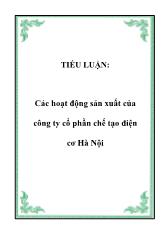 Tiểu luận Các hoạt động sản xuất của công ty cổ phần chế tạo điện cơ Hà Nội
