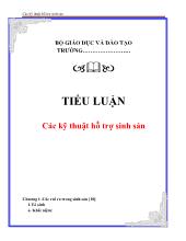 Tiểu luận Các kỹ thuật hỗ trợ sinh sản