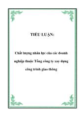 Tiểu luận Chất lượng nhân lực của các doanh nghiệp thuộc Tổng công ty xay dựng công trình giao thông