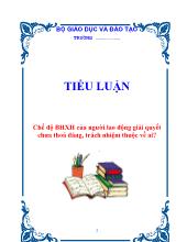 Tiểu luận Chế độ Bảo hiểm xã hội của người lao động giải quyết chưa thoả đáng, trách nhiệm thuộc về ai?