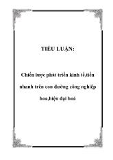 Tiểu luận Chiến lược phát triển kinh tế,tiến nhanh trên con đường công nghiệp hoa,hiện đại hoá