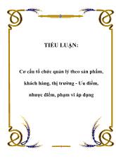 Tiểu luận Cơ cấu tổ chức quản lý theo sản phẩm, khách hàng, thị trường - Ưu điểm, nhược điểm, phạm vi áp dụng