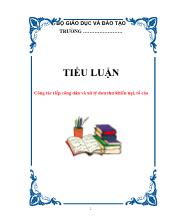 Tiểu luận Công tác tiếp công dân và xử lý đơn thư khiếu nại, tố cáo