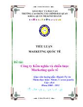 Tiểu luận Công ty Kềm Nghĩa và chiến lược Marketing quốc tế