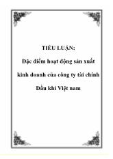 Tiểu luận Đặc điểm hoạt động sản xuất kinh doanh của công ty tài chính Dầu khí Việt Nam