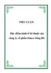 Tiểu luận Đặc điểm kinh tế kĩ thuật của công ty cổ phần Simco Sông Đà