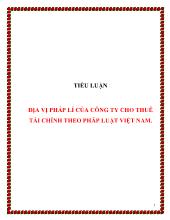 Tiểu luận Địa vị pháp lí của công ty cho thuê tài chính theo pháp luật Việt Nam