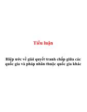 Tiểu luận Hiệp ước về giải quyết tranh chấp giữa các quốc gia và pháp nhân thuộc quốc gia khác