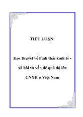 Tiểu luận Học thuyết về hình thái kinh tế -Xã hội và vấn đề quá độ lên CNXH ở Việt Nam