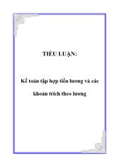 Tiểu luận Kế toán tập hợp tiền lương và các khoản trích theo lương